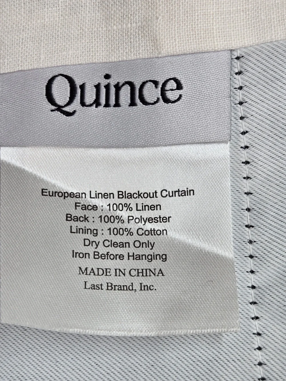 NWT QUINCE Set Of 2 48x84 European Linen True Blackout Curtains Cream 0623
